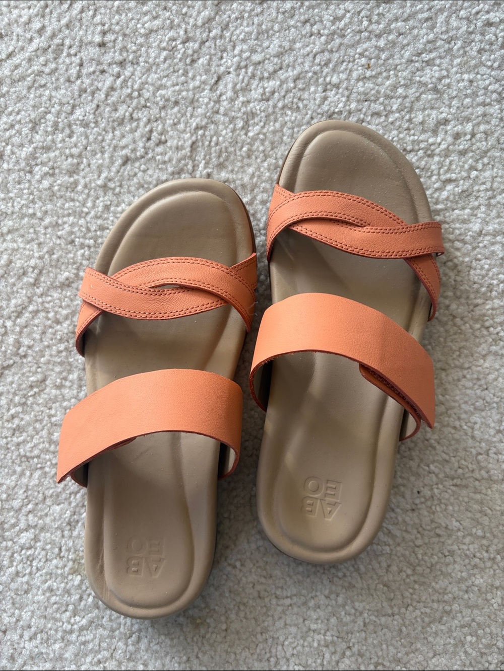 Abeo Orange and Tan Slide Sandals